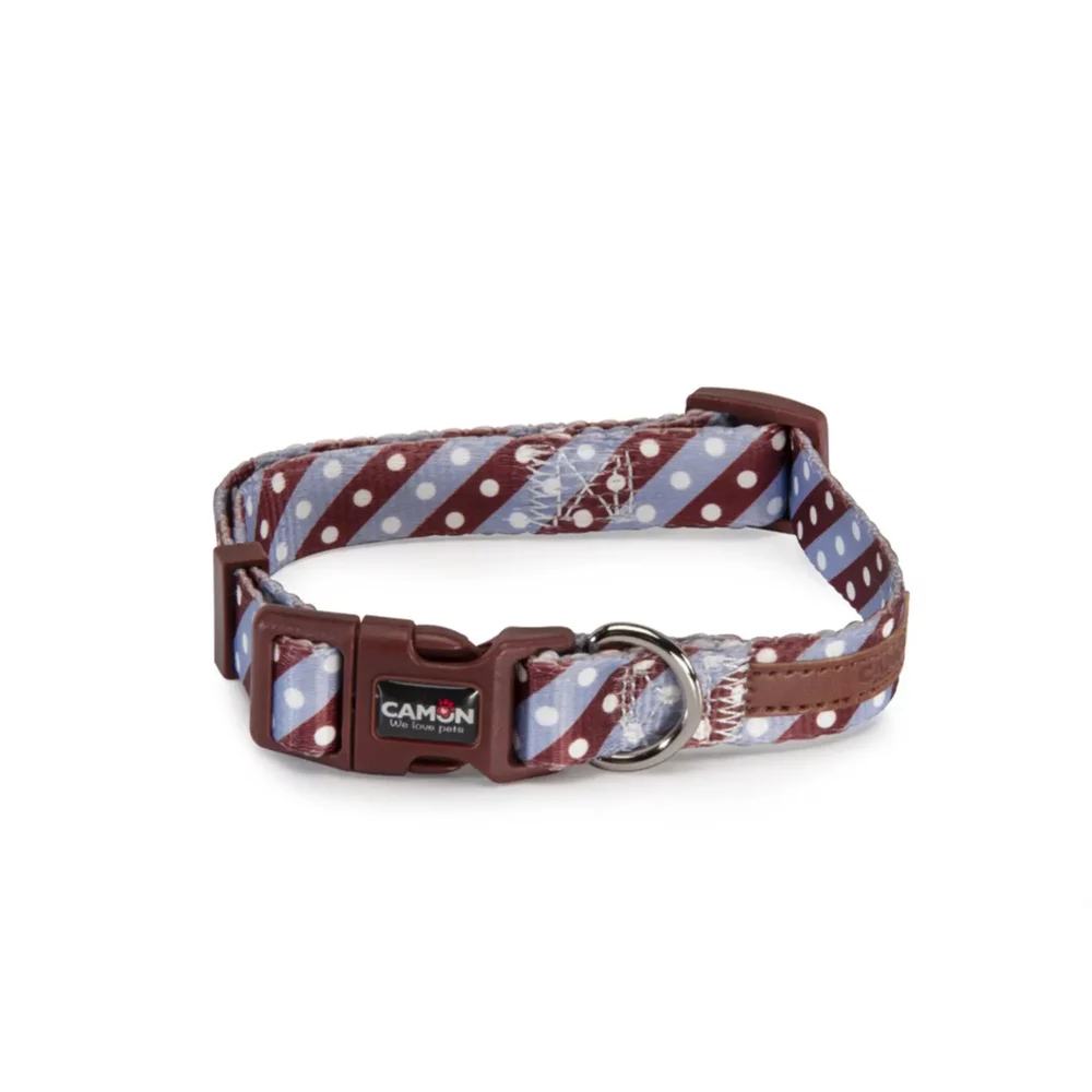 Collier réglable "Twill Dot Purple" pour chien CM