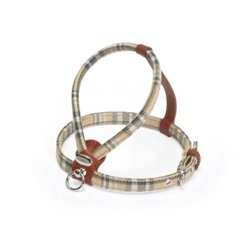 Harnais Chéri en tartan brun pour chien CM