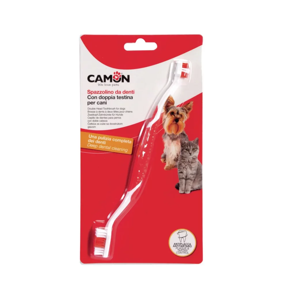 Brosse à dents double tête pour chiens CM