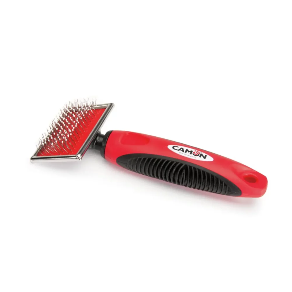 Brosse avec picots en acier inoxydable pour chien CM