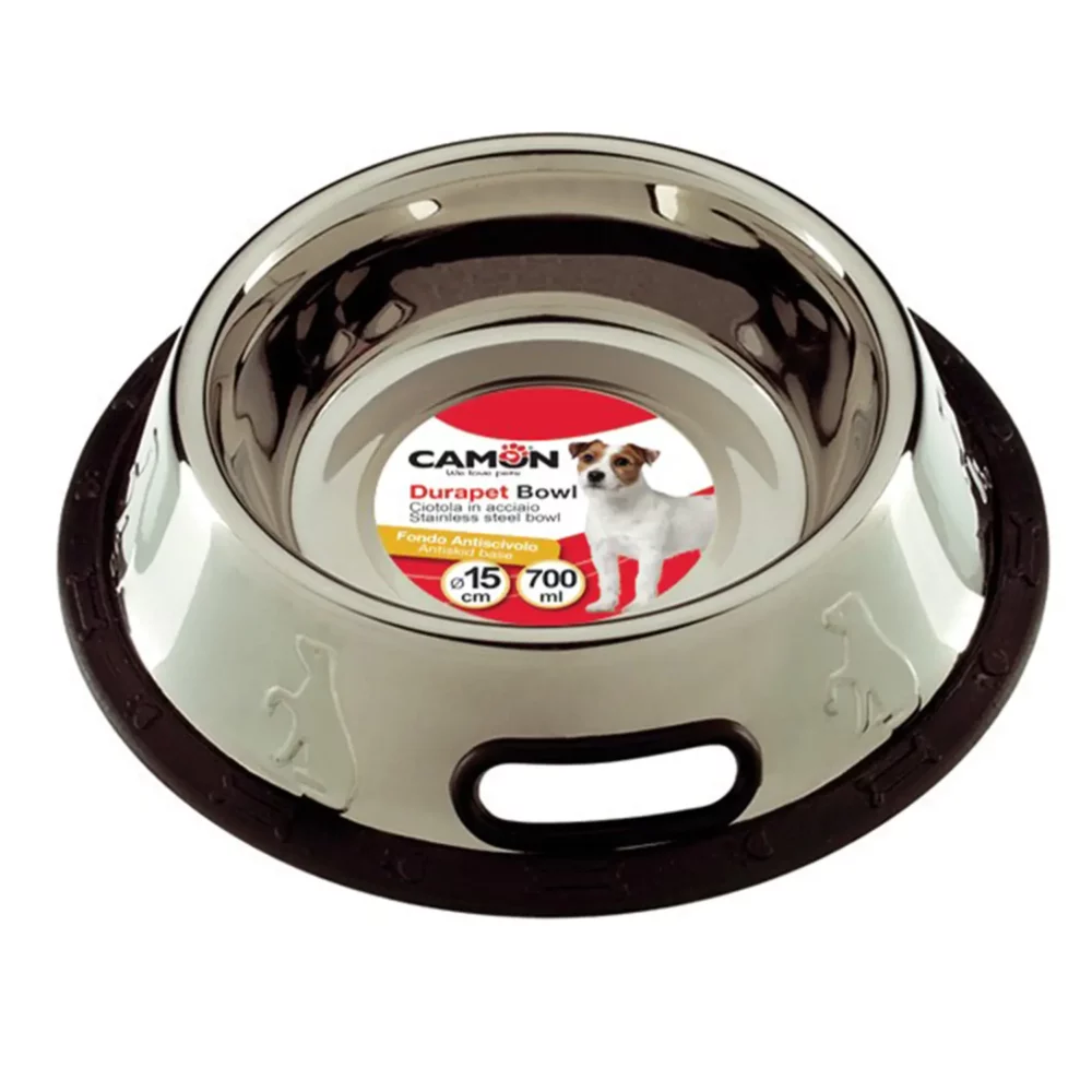 Gamelle en acier sans rebord pour chiens CM