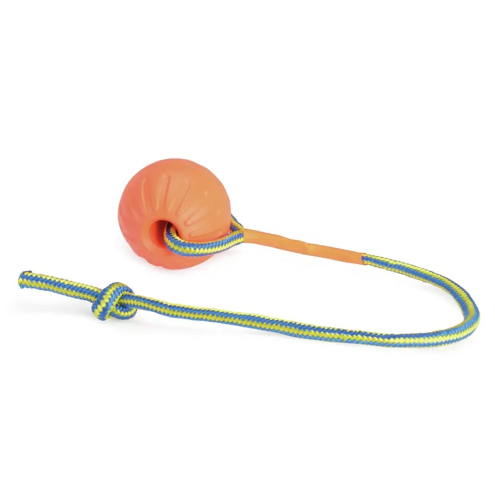 Jouet balle EVA avec corde pour chien CM