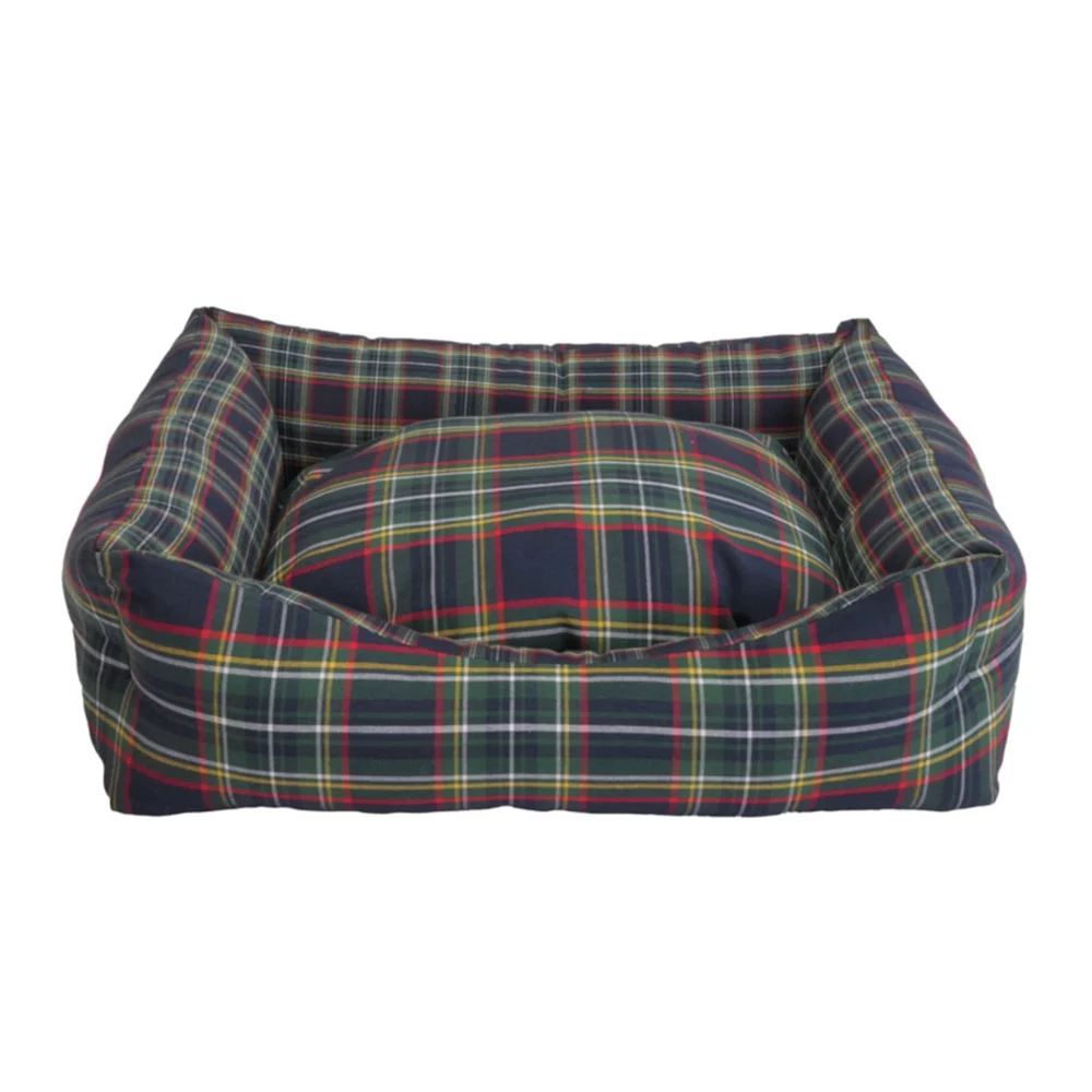 Lit rectangulaire écossais pour chien CM