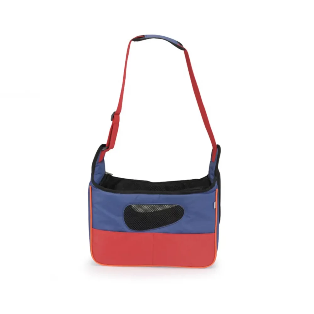 Sac de transport bleu et rouge pour chien CM