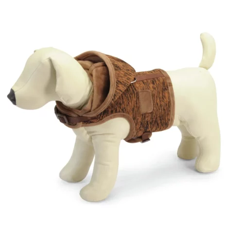 Harnais d'hiver pour chien avec capuche - marron CM